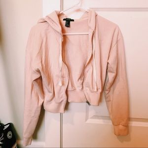 Pink Cropped Forever 21 Hoodie